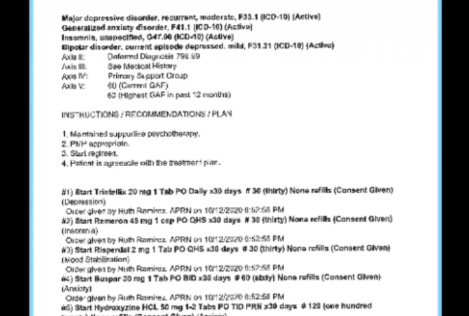 Mental health diagnosis